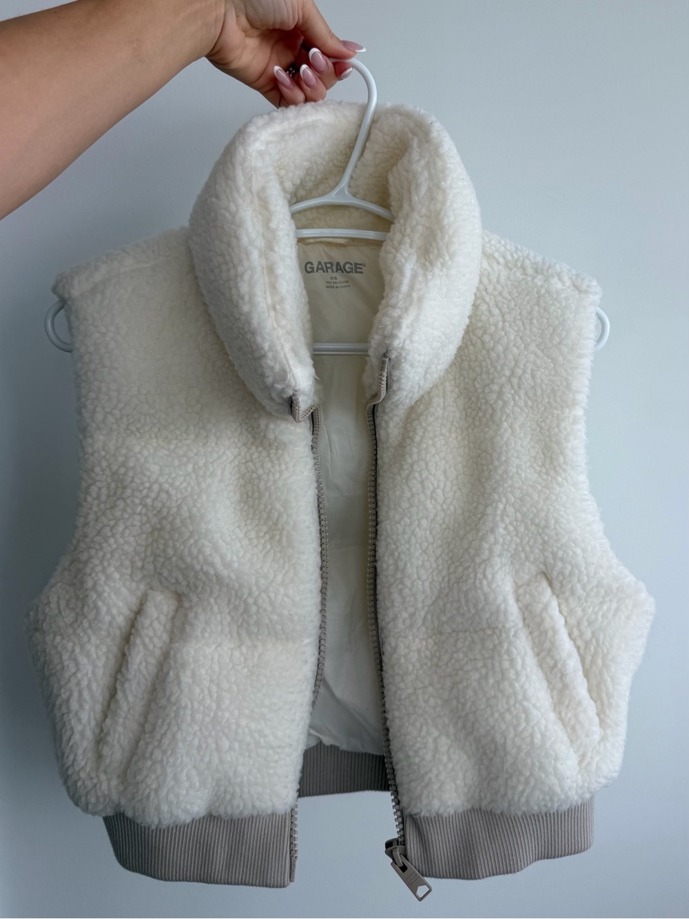 Garage Cream Sherpa Puffer Vest